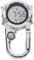 Mikikit Multifunktionale Karabineruhr, Leuchtende Taschenuhr, Wasserdicht, Edelstahl, Ideal FüR Outdoor Camping, Klettern, Reisen, Silber