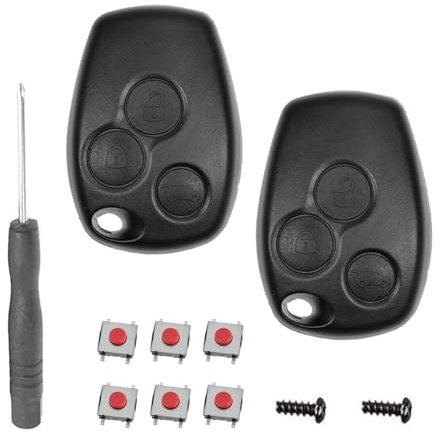 SLshiBo 2 Pièces Télécommande Renault 3 Boutons Coque de Clé sans Lame de Voiture Renault avec 6 Switchs pour Renault Kangoo Modus Clio Master Trafic Twingo Switch Dacia und Duster Vivaro Espace