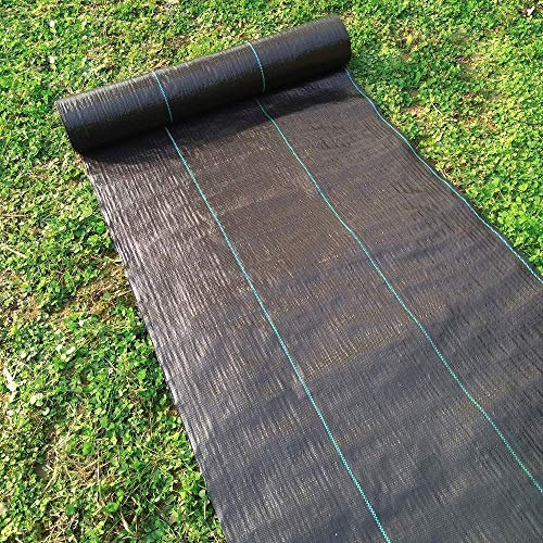Tissu de Barrière contre les Mauvaises Herbes de 3 Pieds X 50 Pieds, Tapis de Jardinage Anti-mauvaises Herbes, Gravier de Sous-couche en Tissu Géotextile, Tissu de Drainage de Couverture de Sol,(#1)