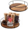 JMIATRY Lot de 2 plateau tournant bois, plateau tournant epices Plateau tournant en bois Organisateur pour cuisine, étagère de rangement