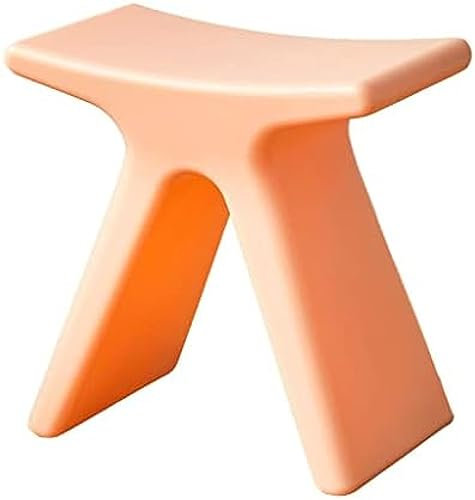 Sgabello Basso in plastica Creativa, Sgabello per Doccia da Bagno Antiscivolo Impermeabile, Comodo Sedile per Scarpe a Cambio Forte per Soggiorno Cucina Camera da Letto, 43,5×24×41,5 cm,Rosa