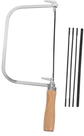 Laubsäge mit Holzgriff und Ersatzklingen für Selbstgemacht Projekte Schwarz
