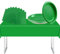 37Pcs Green Party Tableware Set With Plastic Table Cloth, Paper Plates and Napkins for Supplies, Decorations, Picnic, Halloween, Christmas, Kids Adult Birthday
