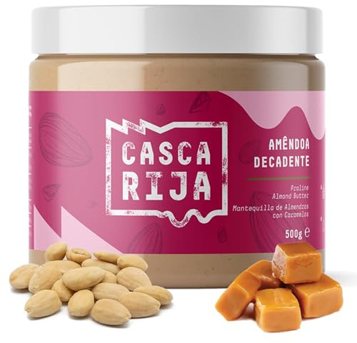 CASCA RIJA: Almond Butter with Praline 500g | With 0,01% Ground Cinnamon + 0,01% Powdered Ginger | 100% Natural & Crunchy With Roasted & Caramelized Almond Pieces, Vegan