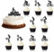 31PCS Bicycle Cupcake Toppers, Black Glitter Motorcycle Cupcake Toppers, Sports Motocross Cupcake Decorations, Bike Theme Birthday Party Cake Supplies for Boys, Kids, Son, Dad