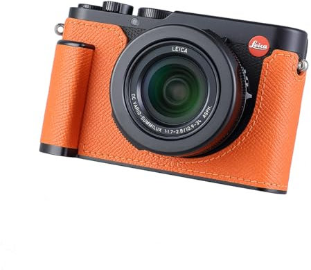 SIUTATDSH Kamera-Halbtasche für Leica D-LUX 8, Vintage-Metall, echtes Leder, Sofortbildkamera-Schutzhüllen stilvoll, tragbar, stoßfest (von)