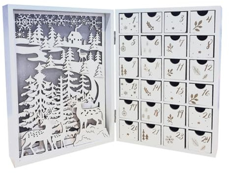 RORPOIR Details Holzhandwerk Festlicher Weihnachts-adventskalender Für Geschäft Büro
