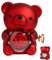 Aloskart Boîte Cadeau Rose éternelle - Ours en Peluche - pour Boucles d'oreilles, bagues, Colliers, pour Femmes, Petites amies