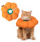 THKOFPET Halskrause Katze, Einstellbarer Katzenhalsband, Weich Blumen Katzenkegel, für Katzen und kleine Hunde, Nach Operation und Verletzungen (Orange, L)