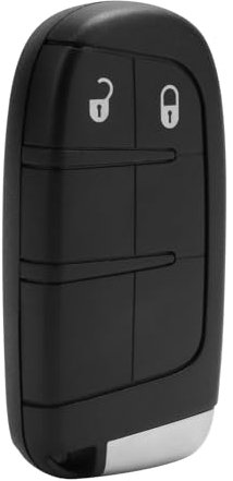 Guscio Chiave Auto per Fiat 500X Freemont Jeep Renegade Cherokee Compass Chrysler Dodge - Cover Sostitutiva con 2 Tasti e Lama Vergine - Ricambio Compatibile per Modelli del Gruppo Fiat