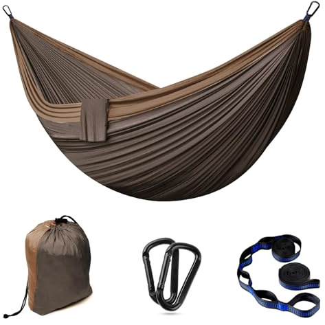 Hängematte Outdoor Camping Hängematten 2 Personen 300 x 200 cm Ultraleicht | Tragbar Reise Hängematte bis 300 kg Tragfähigkeit Fallschirm Nylon Garten Strand Doppelhängematte