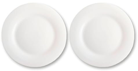 AC - Pack de 4 Platos Llanos - Modelo Elba - Ø 20 cm - Vidrio Opal - Apto para lavavajillas y microondas - Ideal para el hogar, Cocina y hostelería