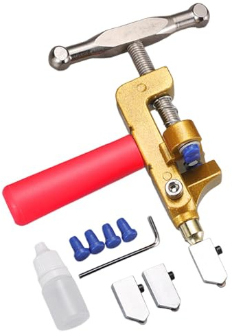 Chaies Manual Glass Tile Cutter | Manual Tile Cutter, Glass, Tungsten Glass Cutting Tool with Screwdriver and 2 Extra Knives for Breaking