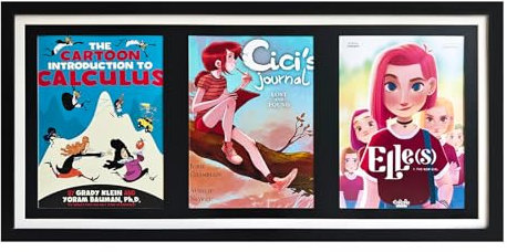 Comicbuch-Aufbewahrung, Comic-Buch-Schatten-Box, 3 Zeitschriftenständer, Holz-Comicbuch-Fame, Sport-Magazinrahmen für 21,6 x 29,2 cm Comics/Zeitschriften, mit schwarzem Kern, mit installierten