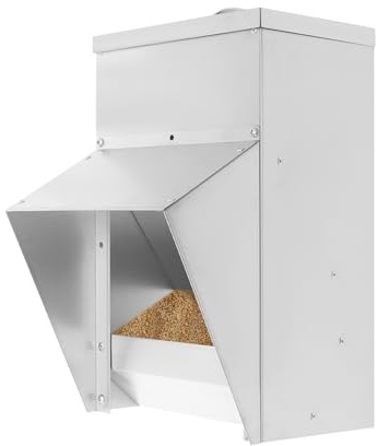 11.34KG Gross Hühner Futtertröge, Geflügelfutterautomat, Futterautomat Hühner, ohne Abfall Geflügelfutterautomat, Futtertrog Wandmontage, für Wachtelenten Feeder draußen Hühner