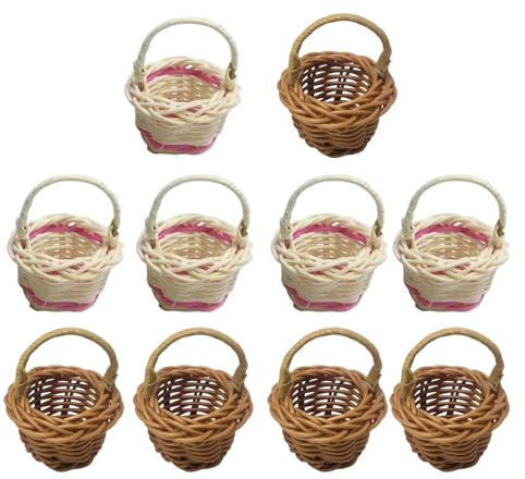 EOWVISN 10 Pieces Mini Cargo Basket, Creative Woven Basket, Home Decoration, Doll House Accessories, Photography Props.