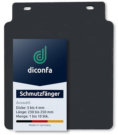 diconfa PROFILINE Schmutzfänger universal PKW Anhänger Wohnwagen - Modell + Menge WÄHLEN - Material: EPDM - Dicke: 3mm - Länge: 250mm - 2 Stück - Vollgummi kein PVC - Made in Germany