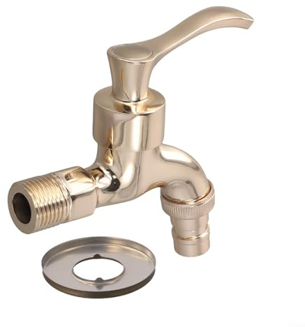 ComfyHarbor Robinet de machine à laver en bronze antique - Robinet d'extérieur en laiton massif vintage - Bibcock décoratif compatible avec les connexions d'eau chaude et froide (bronze)