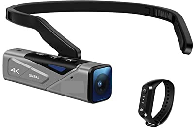 Digital Camera, Video Camera Camcorder 4K Vlog Cameras Wearable, Built-in Gimbal Stabilization, For Blog(Add U3 64G SD card,EP7 with remote)