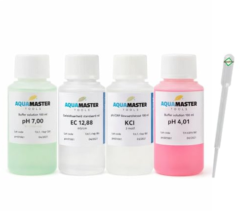 Weedness Aqua Master Kalibrierlösung Set - pH Elektrode EC-Messgerät Reinigung Wert Kalibrierlösung Lösung Puffer Set Flüssigkeit Grow Anbau