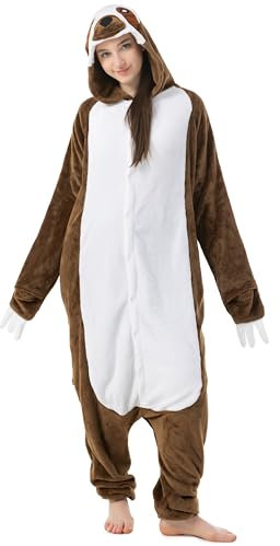 Katara 1744 - Grenouillère Combinaison pour Adultes Tenue de Nuit Pyjama Kigurumi - Taille L, 165-175cm Paresseux