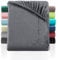 BaSaTex Cashmere Touch Plüsch Premium Spannbettlaken - SUPER Soft Flauschiges Winter Spannbetttuch Nicky Teddy - wärmendes Bettlaken | 90x200-100x200 cm | Farbe: Anthrazit