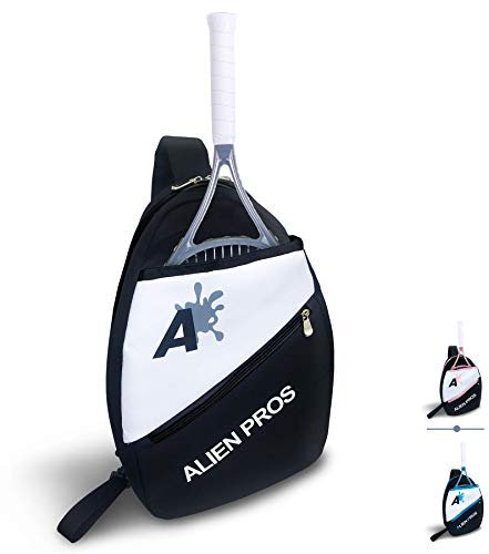 Alien Pros Tennis Rucksack für Ihren Schläger und andere wichtige Dinge - Packen Sie schnell und leicht für Tennis und andere Aktivitäten - Tennis Rucksack Umhängetasche für Männer und Frauen (Black)