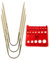 addi CrasyTrio Bambus (Flexi-Flips) mit goldfarbener Kordel (EU-Version) (3 Stück) mit roter Nadelstärke 24 cm, Größe 3,75 mm
