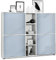 Vladon Highboard Cuba V3, Made in Germany, Weiß matt/Denim matt - Moderne Anrichte mit 12 Fächern (130,5 x 105,5 x 35,5 cm)