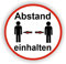 Generisch 2X Abstand einhalten Abstand halten Symbol Aufkleber Abziehbild (R 43/1) W (10x10cm)