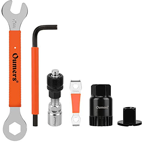 Oumers Bike Crank Puller Tool Set, Bike Crank Extractor Bike Bottom Bracket Remover Hex Allen Wrench 16mm 15mm Spanner Wrench Fit for Removing Bicycle Crank