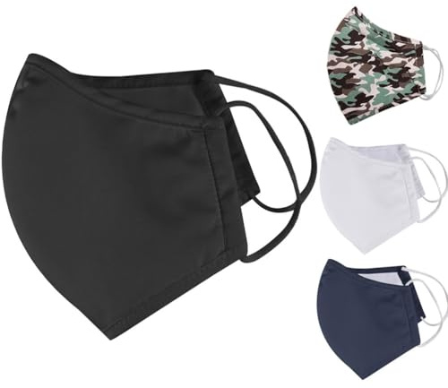 Iron Mountain Mundschutz, 3-lagig, Polyester, Baumwolle, Nano-Mesh, 30-mal waschbar, 5 Stück