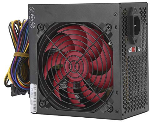 250 W Netzteil, 115 / 230V ATX-250W Rot Einstellbarer manueller Lüfter Computer-Netzteil, 6-poliges 4-poliges Netzteil mit einstellbarem manuellen Lüfter, Zubehör(rot)