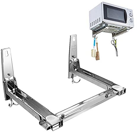 OUKANING Support Universel pour Micro-Ondes avec Bras télescopiques Support pour Micro-Ondes étagère Murale en Acier Inoxydable pour Micro-Ondes