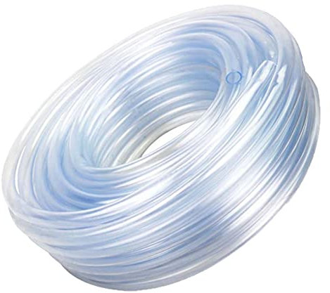 Tubo in PVC Trasparente da 5/16 , 100 Metri 8 mm ID x 10 mm OD Tubo Flessibile per Acqua Tubo per laghetto per Acquario Tubo in plastica per Olio combustibile, Tubo Flessibile dell'Aria Trasparente