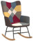vidaXL Schaukelstuhl, Sessel Schwingstuhl mit Armlehne, Schaukelsessel Relaxstuhl mit Stahlgestell, Relaxsessel Schwingsessel Wohnzimmer, Patchwork Stoff