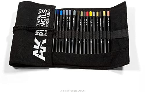 AK AK10048 WEATHERING PENCILS FULL RANGE CLOTH CASE (37 waterpencil colors)