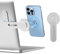 imluckies Magnetic Laptop Phone Holder, Adjustable Computer Monitor Side Mount Clip Compatible with iPhone 16/15/14/13/12 Series & MagSafe Case & All Phones, Portable Foldable Computer Bracket, Silver