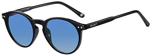 H HELMUT JUST Lunettes de soleil rondes polarisées vintage jaune TR90 et acétate, c10
