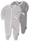 LaLoona Baby Schlafanzug Set - 2X Schlaf Strampler mit Füßen, 100% Baumwolle, schadstofffrei und Oeko-TEX® Standard 100 geprüft - Uni Punkte Grau - 62-68