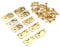 Mgoodoo 10 Stück Mini Scharniere Gold Edelstahl Kleine Scharniere Klavierband Mini Steckverbinder Schublade Butt Scharniere mit Ersatz Goldene Scharnierschrauben Scharniere Klappbar