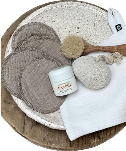 Musselin Abschminkpads (10 Stück) | 100% Baumwolle | nachhaltig | waschbar | wiederverwendbar | umweltfreundlich | für jeden Hauttyp | handgenäht (Blushrosa)