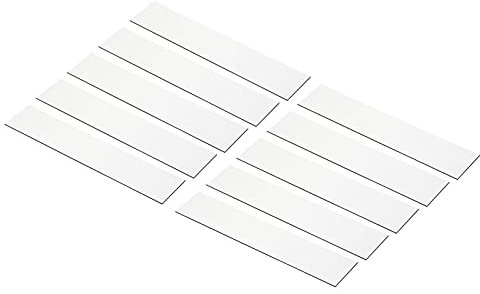 PATIKIL 10x2 Blank Engraving Name Plate, 10 Pack Personalized Custom Office Desk Name Plates for DIY Laser Printing, White