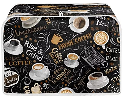 Mumeson Kaffee-Druck-Toaster-Abdeckung – Küchenzubehör, Dekoration, Brotbackofenschutz, 4 Scheiben, Toaster, staubdicht, Fingerabdruckabdeckung, Küchendekoration