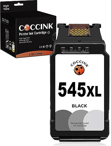 COCCINK PG-545 XL (1 Schwarz) Wiederaufbereitete Druckerpatronen Canon 545XL für PIXMA MG2450 MG2455 MG2550 MG2555 TS205 TS305 iP2800 iP2850 iP2855 MG2950 MG2955 MX495 TR4500 TR4651 Drucker
