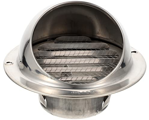 Edelstahl Windschutzhaube für Abluftauslass, 70mm, Silber | Abnehmbare Platte, für Außenbereich und Wandlüftungsöffnung, Hält Luftzirkulation Aufrecht