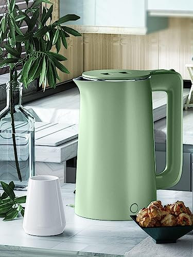RILOOP Quiet Boil Electric Kettle, Water Heater for Tea, Coffee, Baby Milk and Fast/Green
