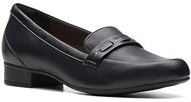 Clarks Juliet Bay Loafer für Damen, Schwarz Leder, 39 EU