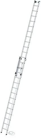 PROREGAL Sprossen-Seilzugleiter 2-teilig ohne Traverse 2x14 Sprossen | Leiter, Teleskopleiter, Trittleiter, Bockleiter, Sprossen-Doppelleiter