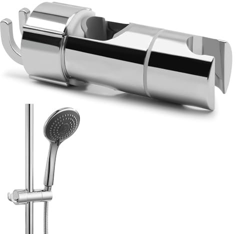 Supporto per Doccetta Regolabile,Supporto per Doccia Con Ganci,Staffa Supporto Doccia Universale,per Asta Scorrevole di 16~27 mm, Installazione Semplice